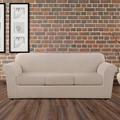 Sure Fit Ultimate Heavyweight Box Cushion Sofa Slipcover Faux Leather in Pink/Gray/Brown | 40 H x 96 W in | Wayfair 047293466762