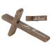 Ophelia & Co. Shaftesbury Cross Tabletop He Lives Resin Sculpture Resin in Brown/Gray | 10 H x 5.5 W x 1.75 D in | Wayfair