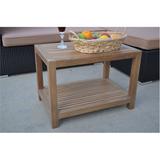 Arlmont & Co. Drusilla Solid Wood Outdoor Side Table Wood in Brown/Gray/White | 17 H x 24 W x 16 D in | Wayfair BE252B089B4B44E783F7B6272D069BA7