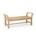 Arlmont & Co. Bedelia Backless Teak Picnic Outdoor Bench Wood/Natural Hardwoods in Brown/White | 25 H x 56 W x 21 D in | Wayfair