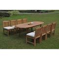 Rosecliff Heights Eawood 9 Piece Teak Outdoor Dining Set Wood/Teak in Brown/White | 30.5 H x 71 W x 40 D in | Wayfair