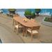 Rosecliff Heights Entrada 5 Piece Teak Outdoor Dining Set Wood/Teak in Brown/White | 30.5 H x 71 W x 40 D in | Wayfair