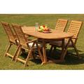 Rosecliff Heights Korey 5 Piece Teak Outdoor Dining Set Wood/Teak in Brown/White | 29.5 H x 71 W x 40 D in | Wayfair