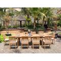 Rosecliff Heights Harlem Luxurious 11 Piece Teak Outdoor Dining Set Wood/Teak in Brown/White | 30 H x 83 W x 42 D in | Wayfair