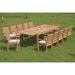 Rosecliff Heights Deming 13 Piece Teak Outdoor Dining Set Wood/Teak in Brown/White | 30.5 H x 82 W x 40 D in | Wayfair