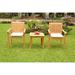 Rosecliff Heights Dolores Luxurious 3 Piece Teak Bistro Set Wood/Teak in Brown/White | 20 H x 21 W x 21 D in | Outdoor Furniture | Wayfair