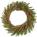 The Holiday Aisle® 24" Lighted PVC Wreath in Green/White | 24 H x 24 W x 4 D in | Wayfair 6A492D70D6CB404199722BAD1650698E