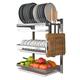 Stainless Steel Kitchen Dish Drying Rack, 3-Tier Dish Drainer Wall Mounted Dish Rack with Drip Tray, Adjustable Layer Height