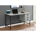 "Computer Desk / Home Office / Laptop / Storage Drawers / 55""L / Work / Metal / Laminate / Grey / Black / Contemporary / Modern - Monarch Specialties I 7486"