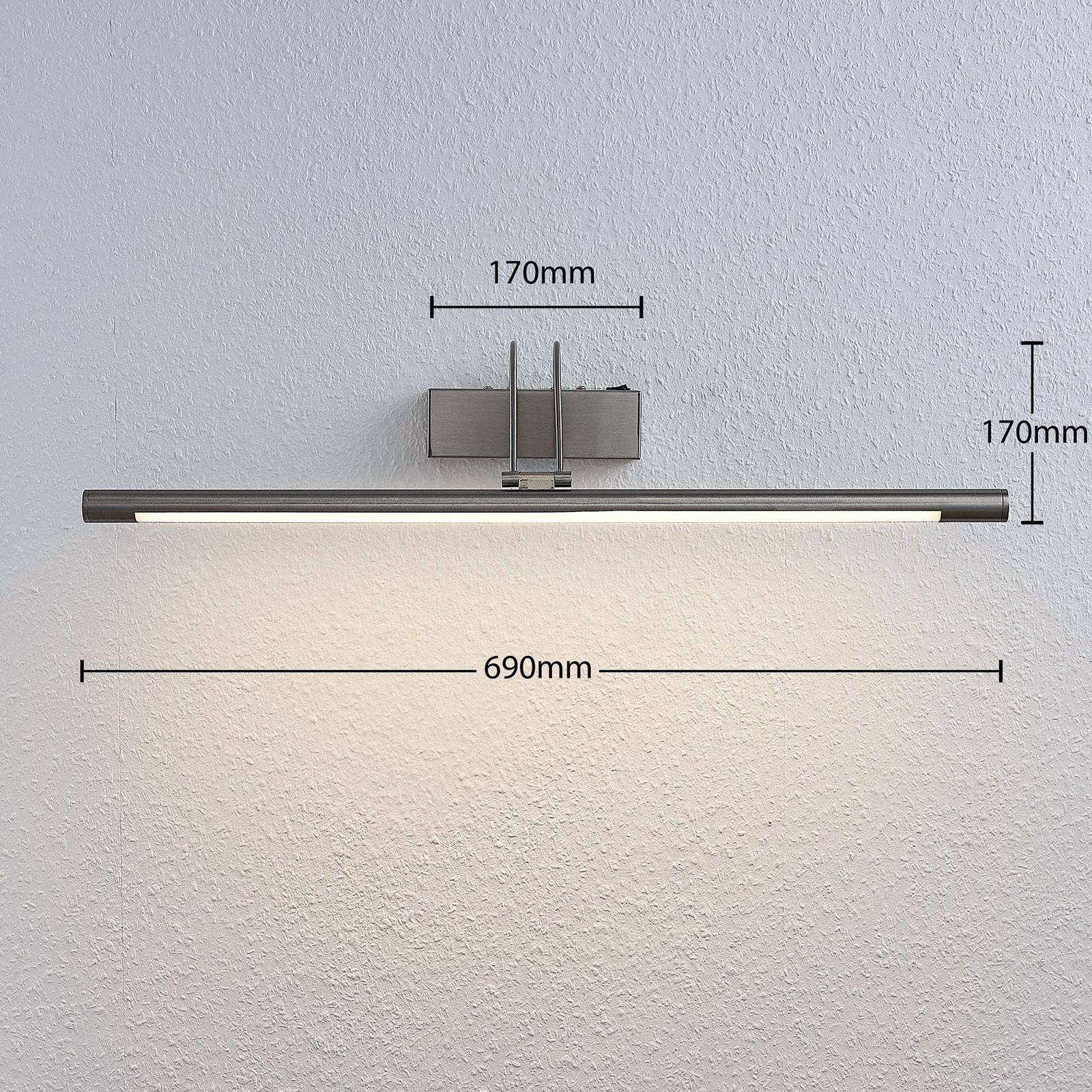 LED Bilderleuchte Mailine Lindby, alu / grau / zink, für Wohn- / Esszimmer, Metall, Modern, LED Wandleuchte, Wandlampe Innen