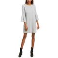 French Connection Women's Sudan Solid Ribbed Mini Dress Casual, Light Grey Melange, 16