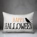 The Holiday Aisle® Sowards Happy Halloween Crow Lumbar Pillow Polyester/Polyfill blend | 14 H x 20 W x 1.5 D in | Wayfair