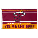 "WinCraft Miami Heat 3' x 5' One-Sided Deluxe Personalized Flag"
