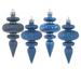 Vickerman 569290 - 4" Midnight Blue 4 Assorted Finish Finial Christmas Tree Ornament (8 pack) (N500031)