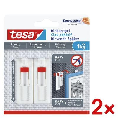 2x Klebenagel für Tapete und Putz 77774 weiß, tesa