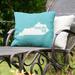 East Urban Home Kentucky Indoor/Outdoor Throw Pillow Polyester/Polyfill blend in Green/Blue | 16 H x 16 W x 3 D in | Wayfair