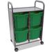 Gratnells Callero Plus Double Column 4 Compartment Tote Tray Cart w/ Bins Plastic in Green | 41.5 H x 27.2 W x 16.9 D in | Wayfair SSET17441010