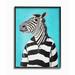 Ebern Designs Tejal Zebra in a Striped Shirt Portrait Wall Décor Wood in Brown | 14 H x 11 W x 1.5 D in | Wayfair 4AA205413743434585DC1D4FAAC1749C