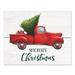 The Holiday Aisle® Clabaugh Merry Christmas Truck Easelback Decorative Plaque Wood in Brown | 8 H x 10 W x 0.5 D in | Wayfair