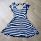American Eagle Outfitters Dresses | American Eagle Navy + White Striped Dress - Xxs | Color: Blue/White | Size: Xxs