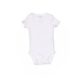 Carter's Short Sleeve Onesie: White Solid Bottoms - Size Newborn