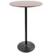 Pebble Mid-Century Modern Table Adjusts From Dining To Bar in Walnut & Black - Lumisource TB-PEB BK+WL