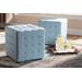 Baxton Studio Elladio Modern Light Blue Fabric Tufted Cube Ottoman (Set of 2) - BBT5127-Light Blue-Otto