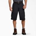 Dickies Men's Loose Fit Work Shorts, 13" - Rinsed Black Size 36 (43214)