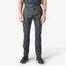 Dickies Men's Skinny Fit Double Knee Work Pants - Charcoal Gray Size 34 X 32 (WP811)