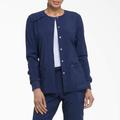 Dickies Women's Eds Essentials Snap Front Scrub Jacket - Navy Blue Size XS (DK305)