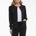 Dickies Women's Eds Essentials Snap Front Scrub Jacket - Black Size 2Xl (DK305)