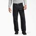 Dickies Men's Relaxed Fit Sanded Duck Carpenter Pants - Rinsed Black Size 34 X (DU336)