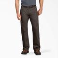 Dickies Men's Relaxed Fit Duck Carpenter Pants - Rinsed Black Olive Size 40 30 (DU250)