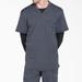 Dickies Men's Dynamix V-Neck Scrub Top - Pewter Gray Size 4Xl (DK640)