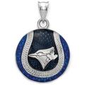 Women's Toronto Blue Jays Sterling Silver Enameled Baseball Pendant