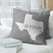 East Urban Home H-Town Texas Pillow Throw Pillow Polyester/Polyfill/Cotton Blend in Gray | 16 H x 16 W x 3 D in | Wayfair