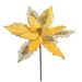 Vickerman 637395 - 13" Gold Poinsettia Mesh Spray (6 pack) (QG190108)