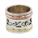 Spinning Clouds,'Sterling Silver Copper and Brass Indian Spiral Spinner Ring'