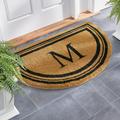 Monogrammed Coir Border Half Round Door Mat - S - Grandin Road