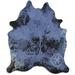 Blue/Navy 72 x 0.25 in Area Rug - Loon Peak® Acid Washed Hair Handmade Cowhide Navy Blue Area Rug Cowhide | 72 W x 0.25 D in | Wayfair