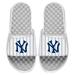 Men's ISlide White New York Yankees Cooperstown Pinstripe Logo Slide Sandals