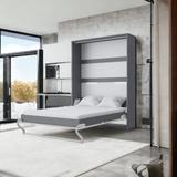Orren Ellis Loxley QUEEN size Murphy Bed w/ Mattress Wood in Gray/White | 86.5 H x 71.5 W x 89.5 D in | Wayfair 2AFCC52FD35248A091BB0E71A15598C2