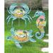 The Holiday Aisle® 3 Piece Porch Walk Way Crab, Seahorse & Sea Turtle Garden Stake Set Wood in Blue/Brown | 12 H x 9 W x 0.25 D in | Wayfair