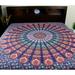 Bungalow Rose Floral Peacock Mandala Print Cotton Tapestry Cotton in Black/Blue/Gray | 110 H x 110 W in | Wayfair B732B5E656864A0B98C4A13A80C2DB47
