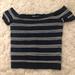 American Eagle Outfitters Tops | American Eagle Striped Off The Shoulder Top | Color: Blue/White | Size: S