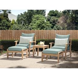 Beachcrest Home Chonie Sunbrella Seating Group w/ Cushions Natural Hardwoods in White | Outdoor Furniture | Wayfair