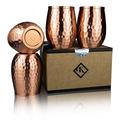 Kosdeg Copper Cups 12 Oz set of 4 - A New Way To Enjoy Wine - The Perfect Pure Copper Tumbler for Water - Better Then Glasses, Safer Than Plastic