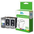 Inkjello Remanufactured Ink Cartridge Replacement for Canon iP1200 iP1300 iP1600 iP1700 iP1800 iP2600 iP1900 iP2200 iP2500 MP150 MP170 MP160 MP180 MP460 MP140 MP190 PG40/CL41 (Black,Colour (3-Pack)