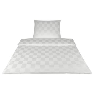 Elegante Mako-Satin Bettwäsche »Courage« Weiß 2244-00 Bettwäsche / 155x220 cm / 80x80 cm Image