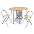 Ensemble pliable table ronde et deux chaises. Collection beta. Idéal pour les petits espaces.
